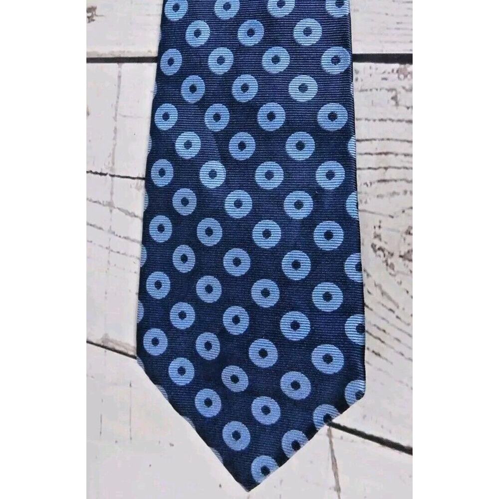RALPH LAUREN Blue Dotted Tie Mens 100% Silk Necktie 57.5” NWOT Made in USA